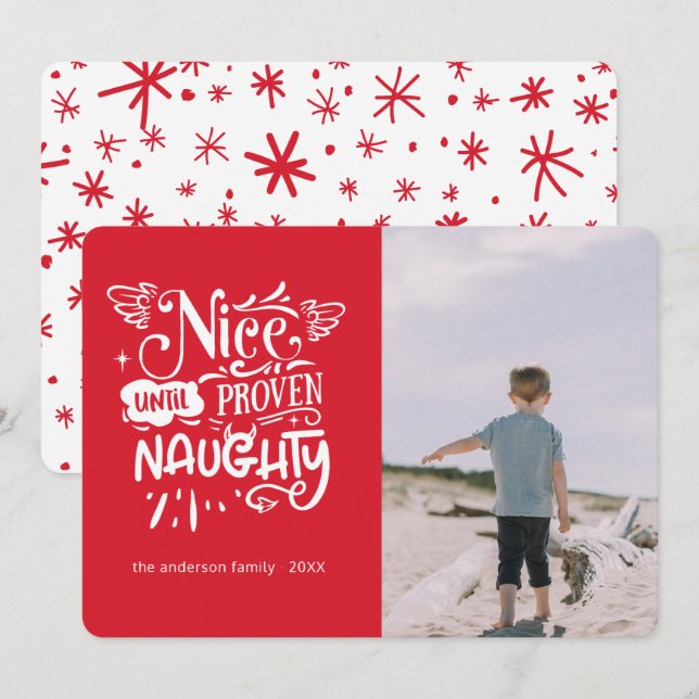 Sympa, coquin... Drôle Carte photo de Noël (Devant / Derrière)