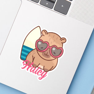 Sympa Funny Capybara Sticker de nom moderne
