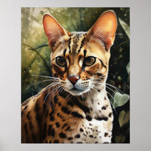 Sympa Ocicat Cat Art Imprimer Poster