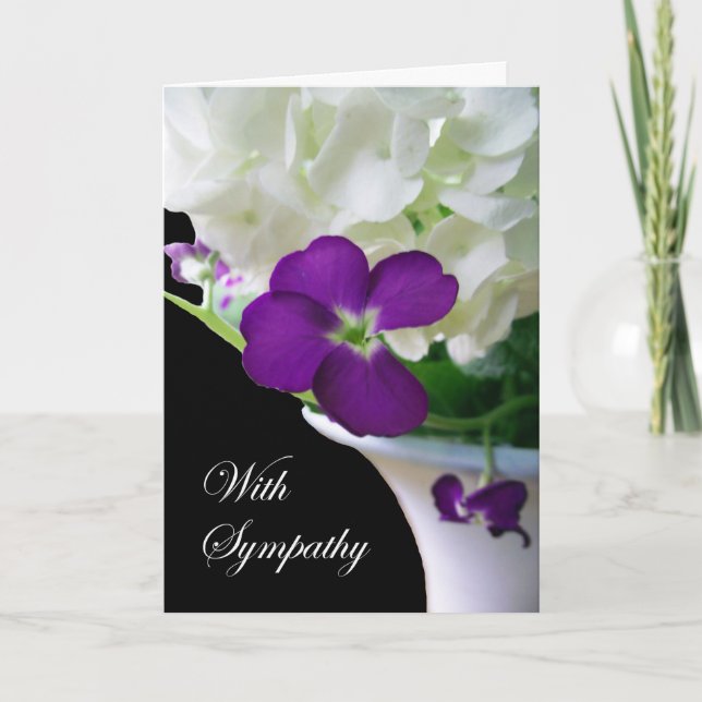 Sympathekarte, weiße Hydrangeas und Blume Karte (Vorderseite)