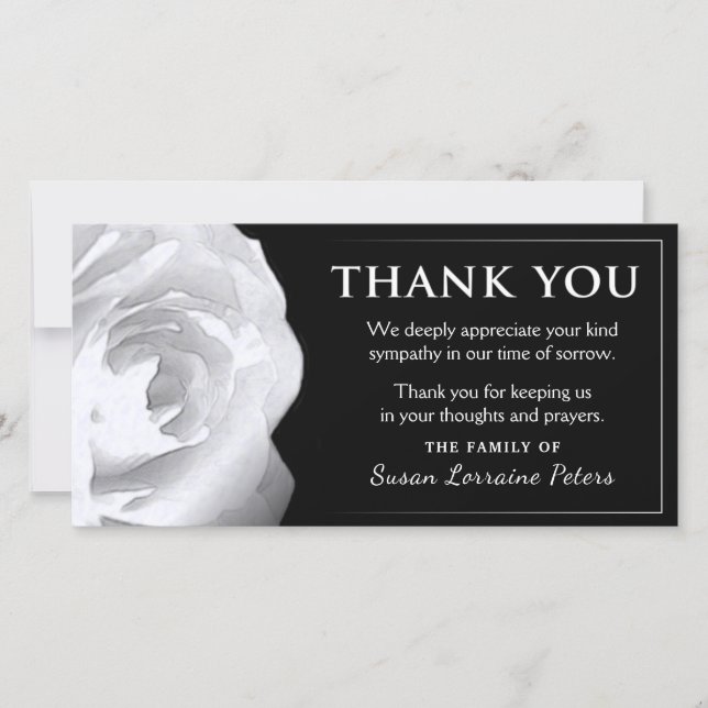 Sympathie du Merci de Rose blanche de la famille (Devant)