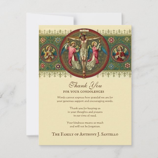Sympathie funéraire catholique Carte Sainte Merci (Devant)