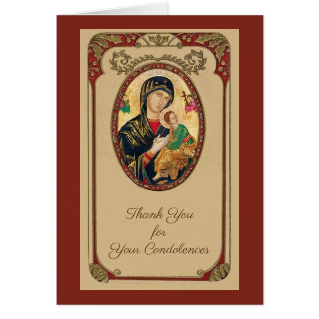 Sympathie funéraire catholique Carte Sainte Merci (Devant)