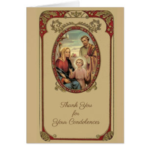 Sympathie funéraire catholique Carte Sainte Merci