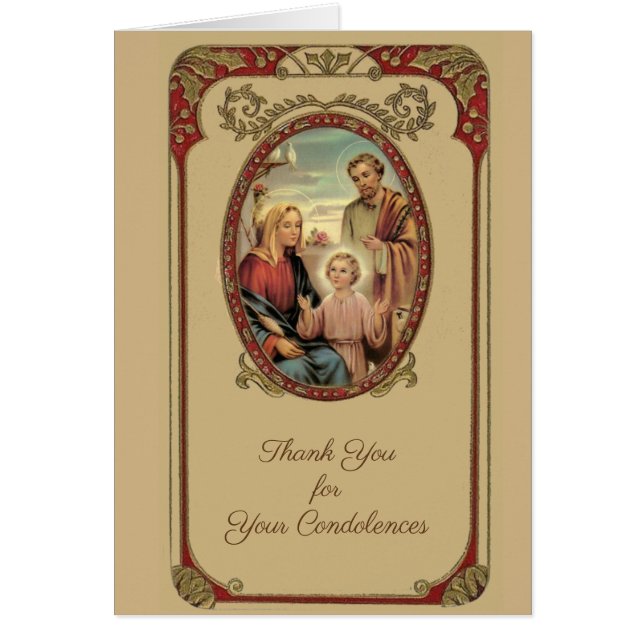 Sympathie funéraire catholique Carte Sainte Merci (Devant)