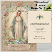 Sympathie funéraire catholique Carte Sainte Merci