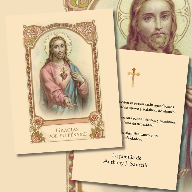 Sympathie funéraire espagnole Carte Sainte Merci (Créateur téléchargé)