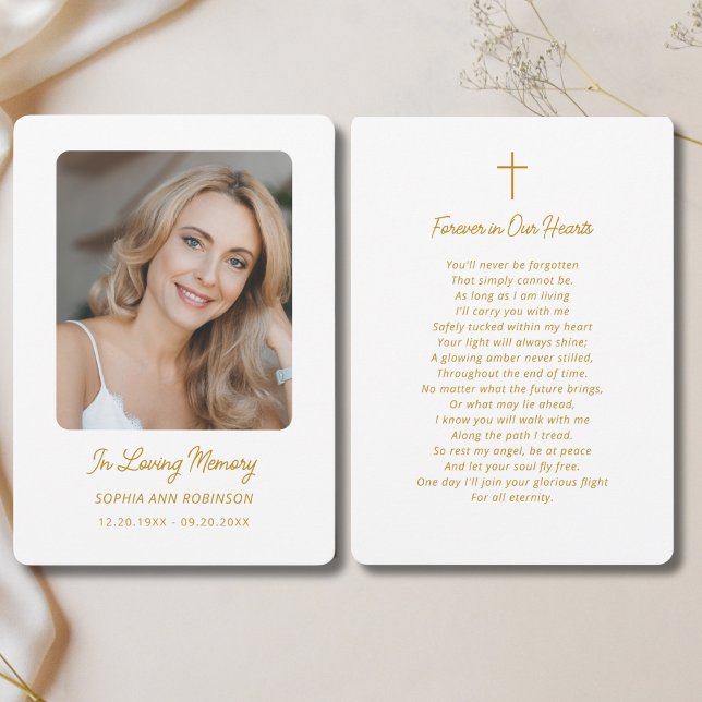 Sympathie funéraire Prière commémorative Cartes co (Créateur téléchargé)