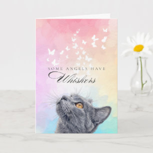 Sympathie für verlorene Katze mit Regenbogen-Schme Karte