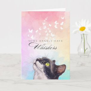 Sympathie für verlorene Katze mit Regenbogen-Tuxed Karte