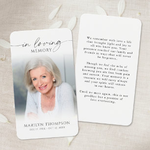Sympathie In Loving Memory Foto Gebetskarte