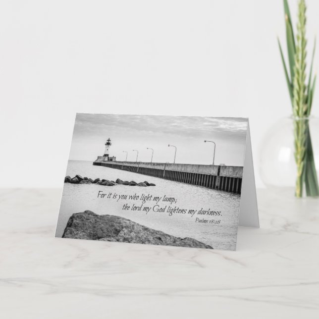 Sympathie-Karte - Bibelverse auf dem Leuchtturm-Fo Karte (Vorderseite)