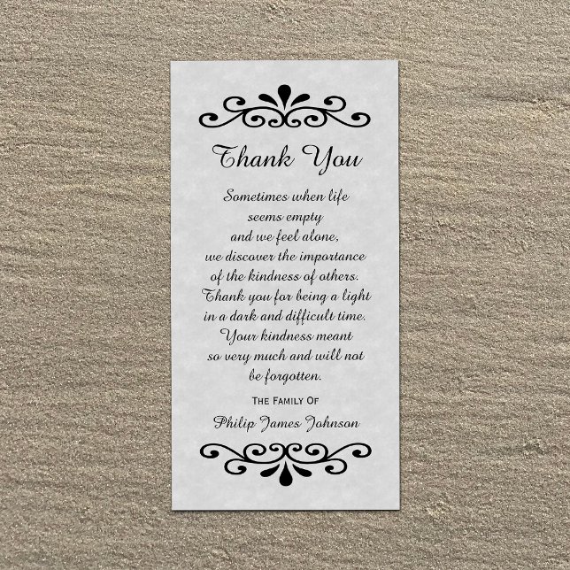 Sympathie Merci Carte photo Parchemin (Créateur téléchargé)