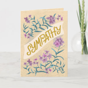 Sympathie-Pfirsich-Weich-Pastell-Blumenbanner-Kart Karte