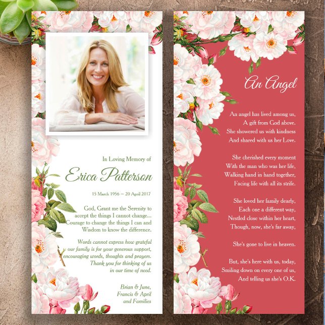 Sympathie Photo Cartes de remerciements funéraires (Heavenly Blossoms Sympathy Memorial Photo Funeral Thank You Card)