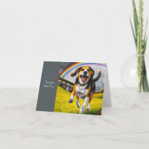 Sympathiekarte für Hunde und Regenbogen