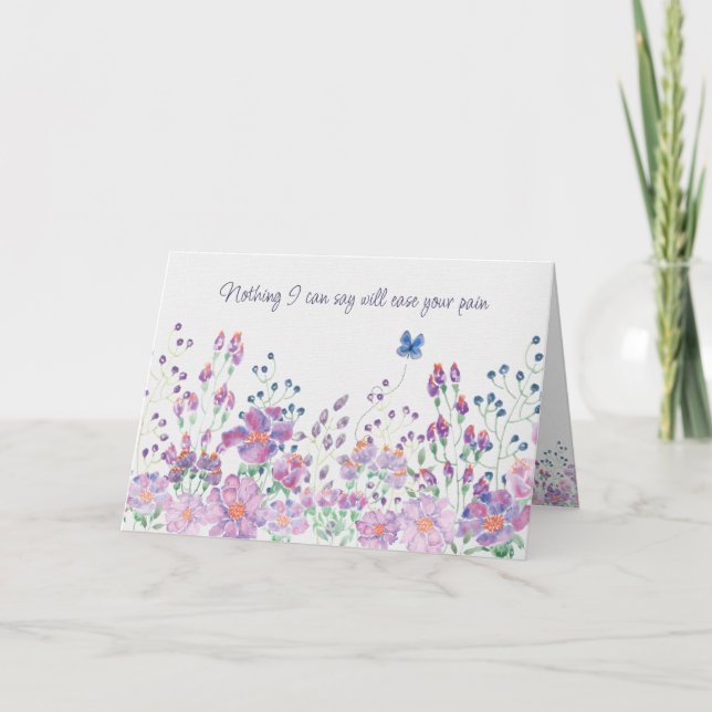 Sympathiekarte für Schmetterling und Blumenstrauß Karte (Vorderseite)