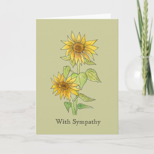 Sympathiekarte für Sonnenblumen Karte (Vorderseite)