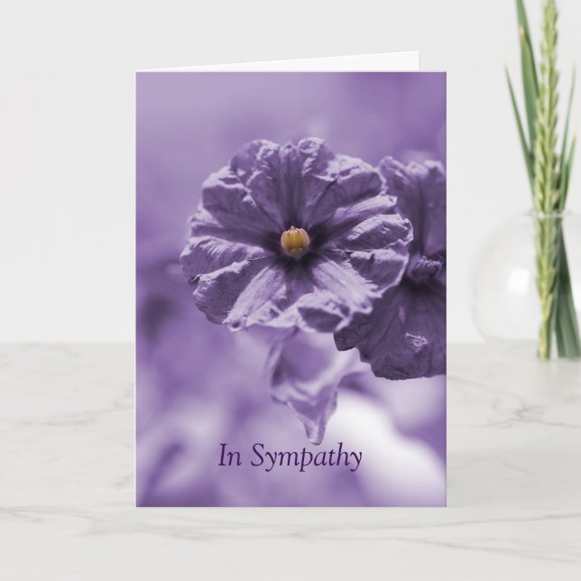 Sympathiekarte mit Lila Blume Karte (Vorderseite)