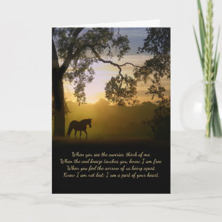 Sympathiekarte mit Pferd und spirituellem Gedicht Karte