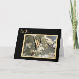 Sympathiekarte: Schmetterling und Vers über den Gl Karte