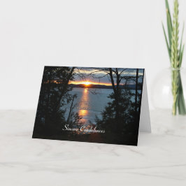 Sympathiekarte Sonnenuntergang über dem Waldsee Karte