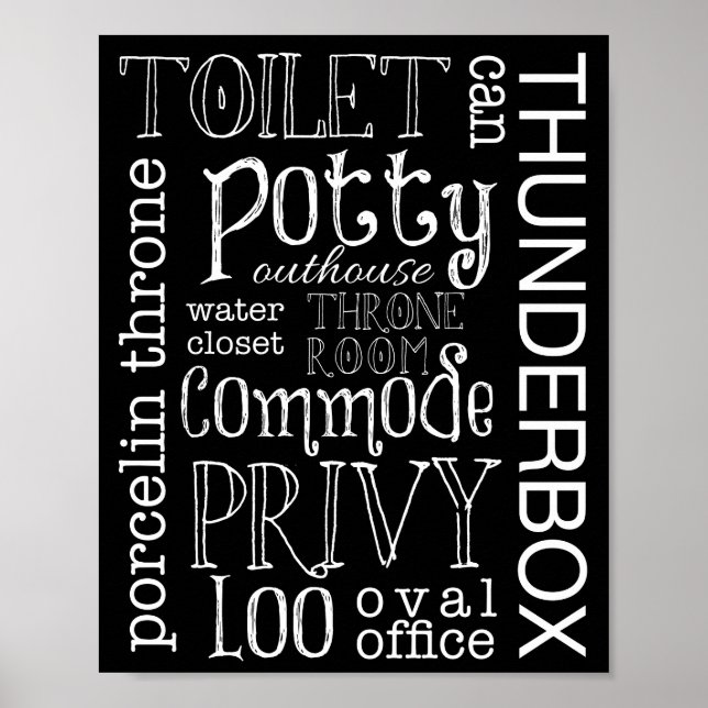 Sympathique Toilette Salle de bain Signal Poster I (Devant)