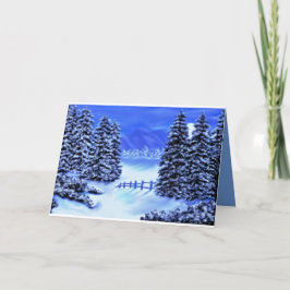Sympathische Karte in blauer Bergszene blau innen