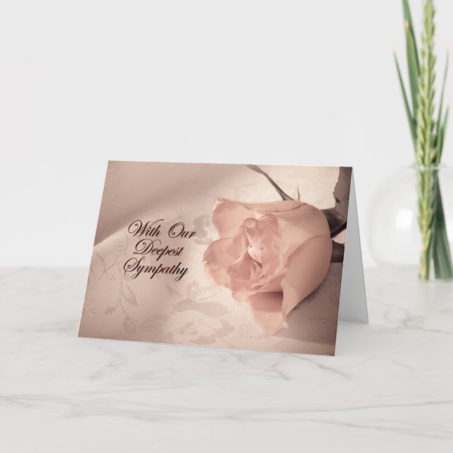 Sympathische Karte mit einer blass rosa Rose (Vorderseite)