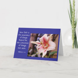 Sympathische Karte Pink Lily Bloom Bibel Vers auf 