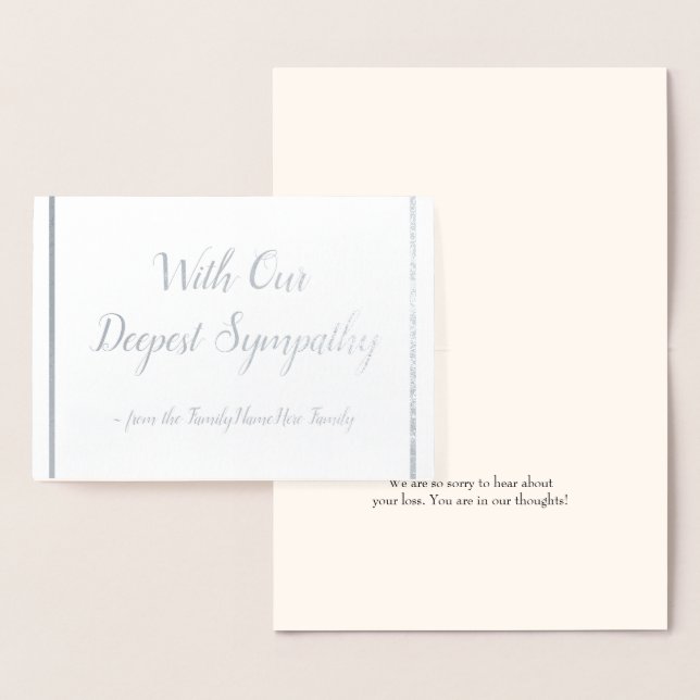 Sympathische Silver Foil Sympathy Card Folienkarte (Anzeige)