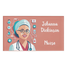 sympathisches Design für Krankenschwestern Namenschild