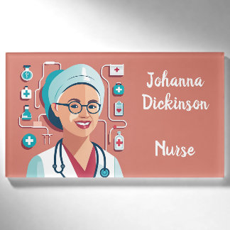 sympathisches Design für Krankenschwestern Namenschild