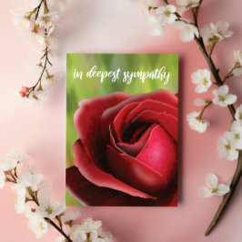Sympathy Card: Deep Red Rose Customizeable Karte