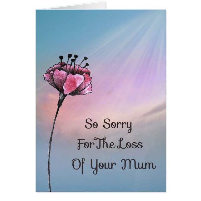 Sympathy Card für den Verlust der Blume der Gebärm (Vorne)