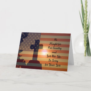 Sympathy Card für den Verlust von Sohn im Dienst Karte