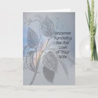 Sympathy Card für Ehefrau mit Illustrierten Blätte