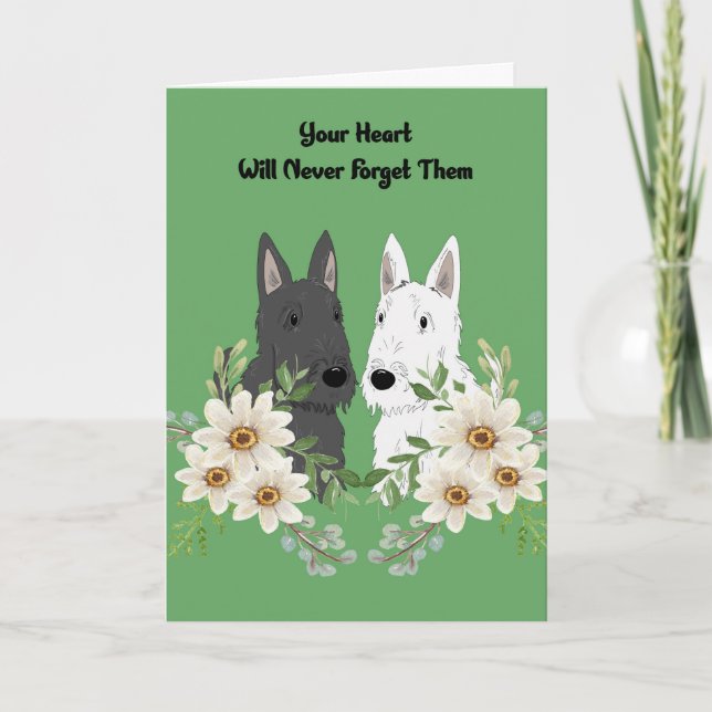 Sympathy Card für Schwarze und Weiße Schotte Dankeskarte (Vorderseite)