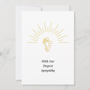 Sympathy Card Gebet Hände Kreuzspirituelles Weiß