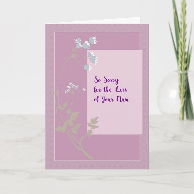 Sympathy Card Verlust von Mum Lavender mit Blume Karte (Vorderseite)