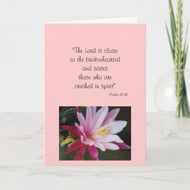 SYMPATHY CARD W/PSALM 34:18 KARTE (Vorderseite)
