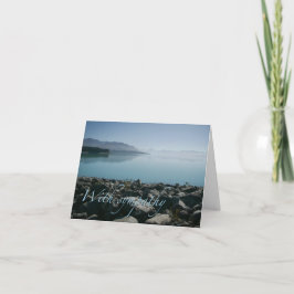 Sympathy card with serene lake and mountain view karte