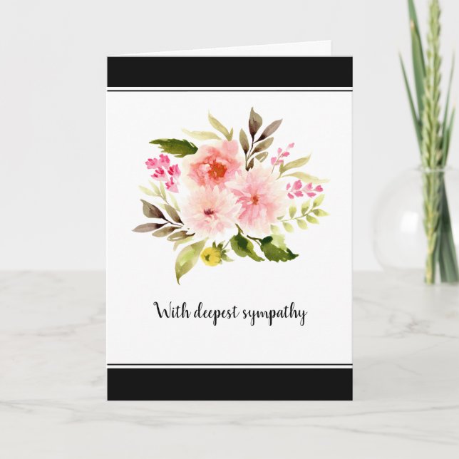 Sympathy Condolence Message Floral Greeting Karte (Vorderseite)