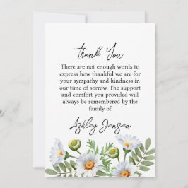 Sympathy Daisy Photo Thank You Card Dankeskarte