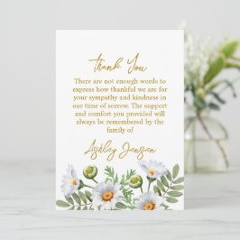 Sympathy Daisy Thank You Card Dankeskarte
