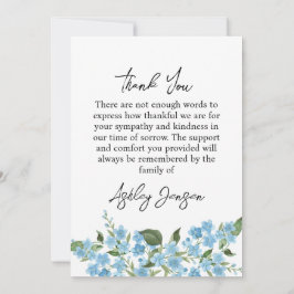 Sympathy Forget me not Photo Thank You Card Dankeskarte