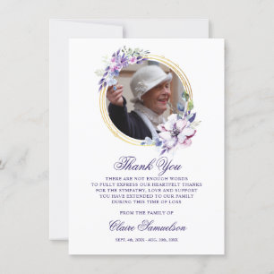 Sympathy Funeral MERCI Aquarelle Florale PHOTO