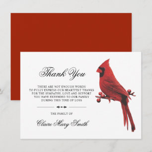 Sympathy Funeral MERCI Cardinal Bird