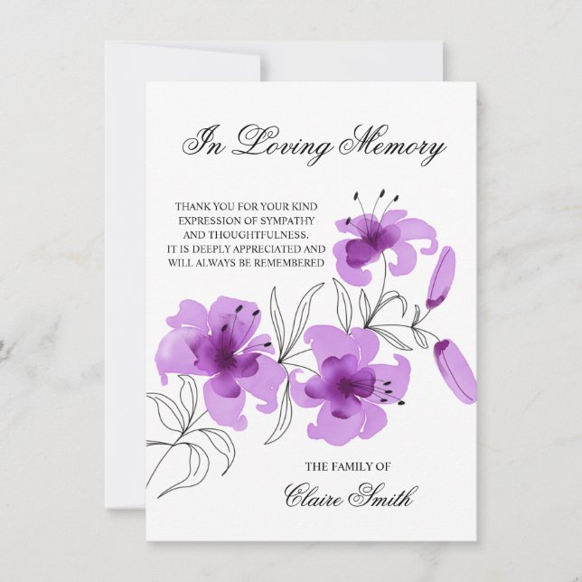 Sympathy Funeral MERCI Lily Floral PHOTO (Devant)