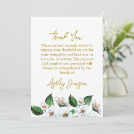 Sympathy Jasmine Funeral Thank You Card Dankeskarte
